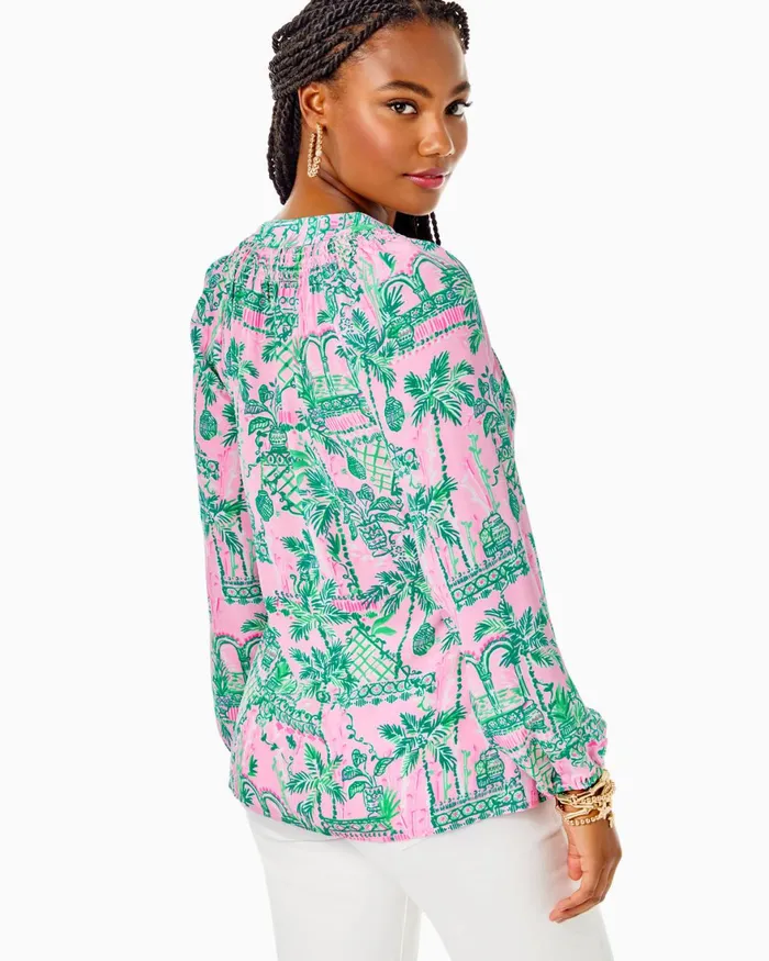 Tops WomenHome and Gifts Lilly Pulitzer Elsa Silk Top Mandevilla Baby Always Worth It