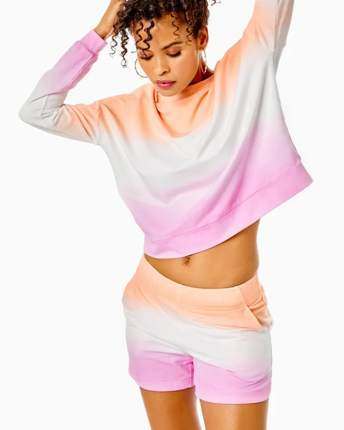 Tops WomenHome and Gifts Lilly Pulitzer Sheridan Long Sleeve Sweatshirt Cantaloupe Dip Dye Tops WomenHome and Gifts Lilly Pulitzer Sheridan Long Sleeve Sweatshirt Cantaloupe Dip Dye