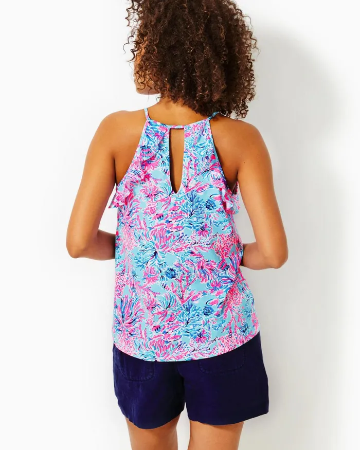 Tops Women Lilly Pulitzer Billie Tank Top Celestial Blue Seek And Sea