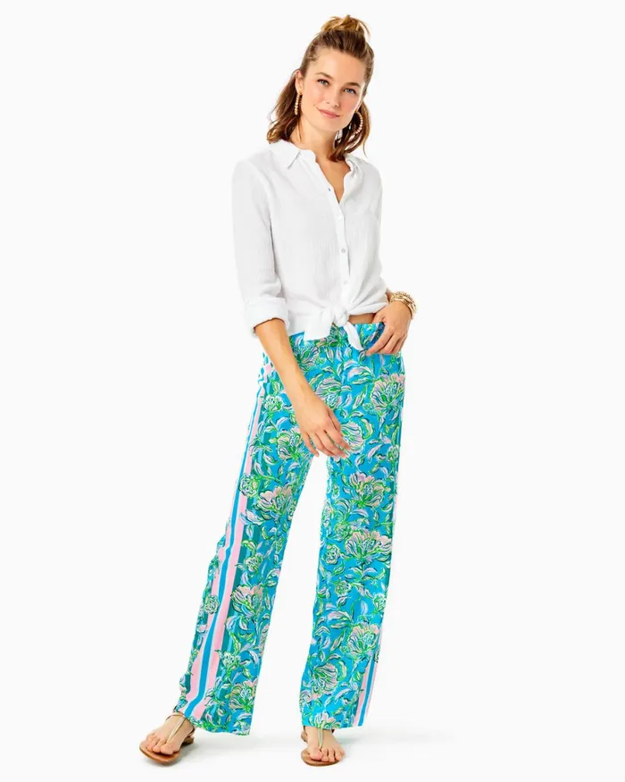 Tops Women Lilly Pulitzer Geanie Button Down Top Resort White