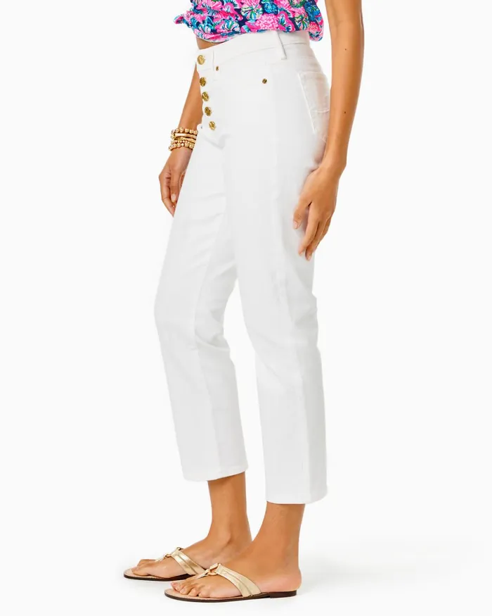 Tops Women Lilly Pulitzer Geanie Button Down Top Resort White