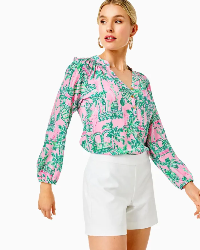 Tops Women Lilly Pulitzer Kienna Cardigan Gecko Green Metallic Marl Tops Women Lilly Pulitzer Kienna Cardigan Gecko Green Metallic Marl