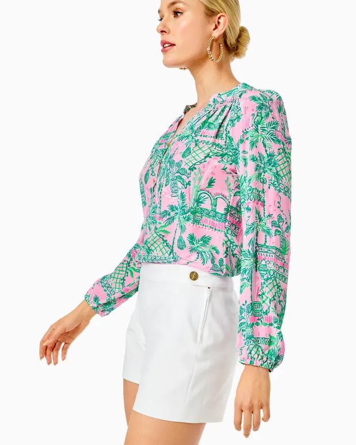 Tops Women Lilly Pulitzer Kienna Cardigan Gecko Green Metallic Marl Tops Women Lilly Pulitzer Kienna Cardigan Gecko Green Metallic Marl