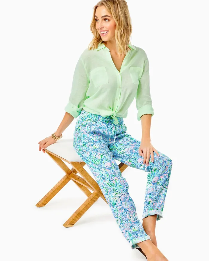 Tops Women Lilly Pulitzer Marlie Top Frenchie Blue