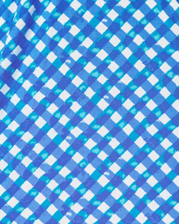Tops Women Lilly Pulitzer Mitzi Cotton Cami Top Boca Blue Double Checking