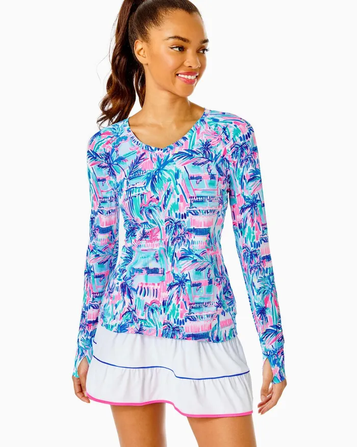 Tops Women Lilly Pulitzer UPF 50 Luxletic Canna Bra Tank Top Ravello Blue Perfect Match Tops Women Lilly Pulitzer UPF 50 Luxletic Canna Bra Tank Top Ravello Blue Perfect Match