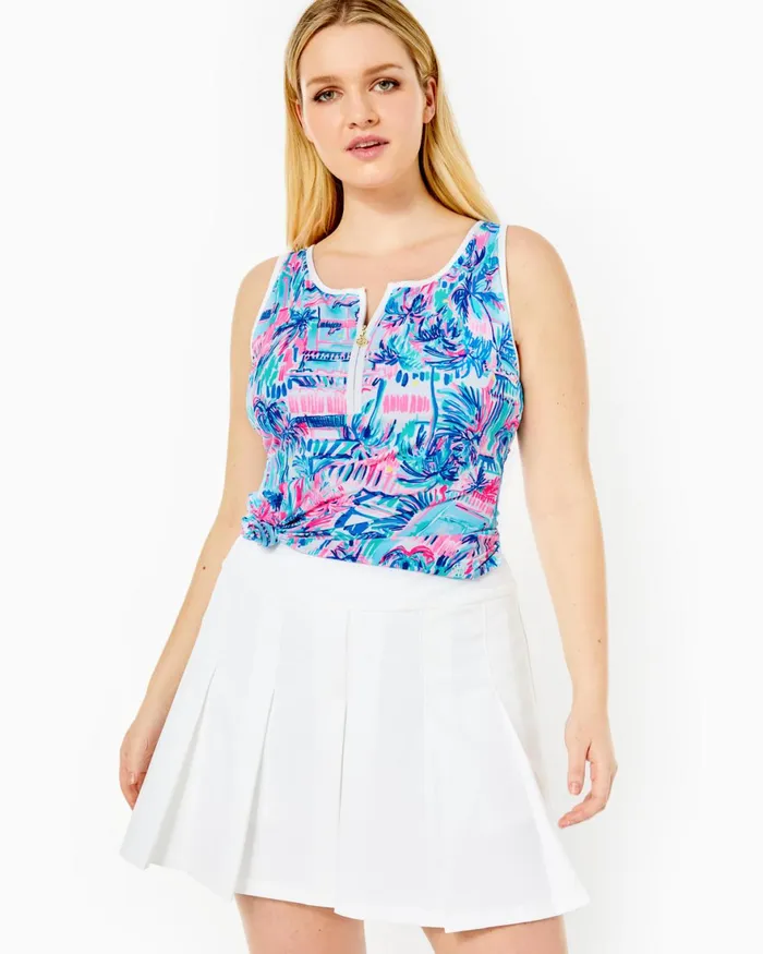 Tops Women Lilly Pulitzer UPF 50 Luxletic Canna Bra Tank Top Ravello Blue Perfect Match Tops Women Lilly Pulitzer UPF 50 Luxletic Canna Bra Tank Top Ravello Blue Perfect Match