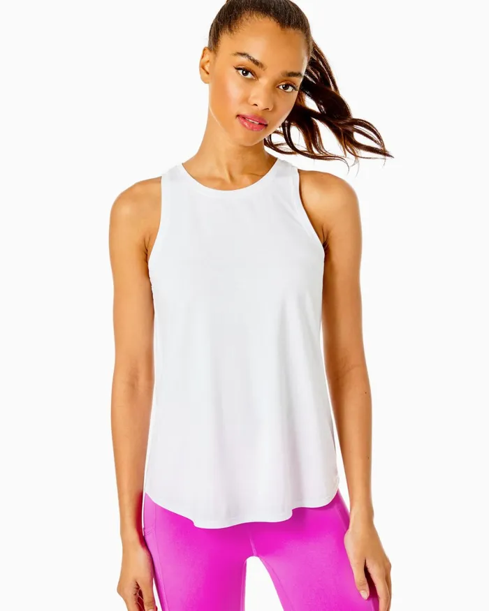 Tops Women Lilly Pulitzer UPF 50 Luxletic Westley Tank Top Resort White Tops Women Lilly Pulitzer UPF 50 Luxletic Westley Tank Top Resort White