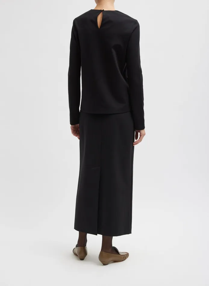 Tops Women Tibi Compact Ultra Stretch Knit Long Sleeve Slim Top