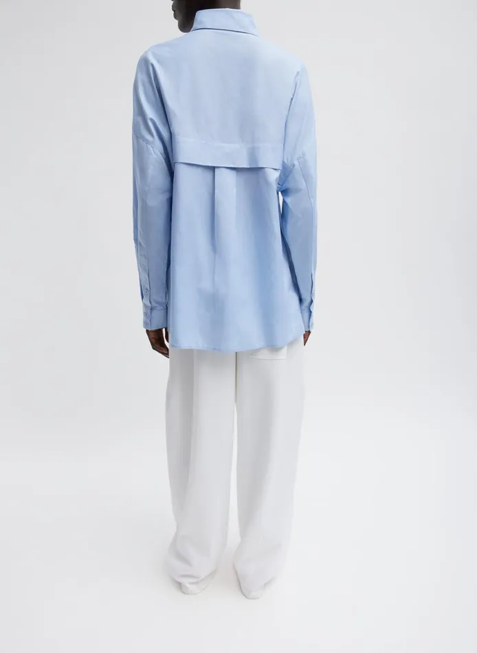 Tops Women Tibi Oxford Shirting Crest Gabe Oversized Shirt