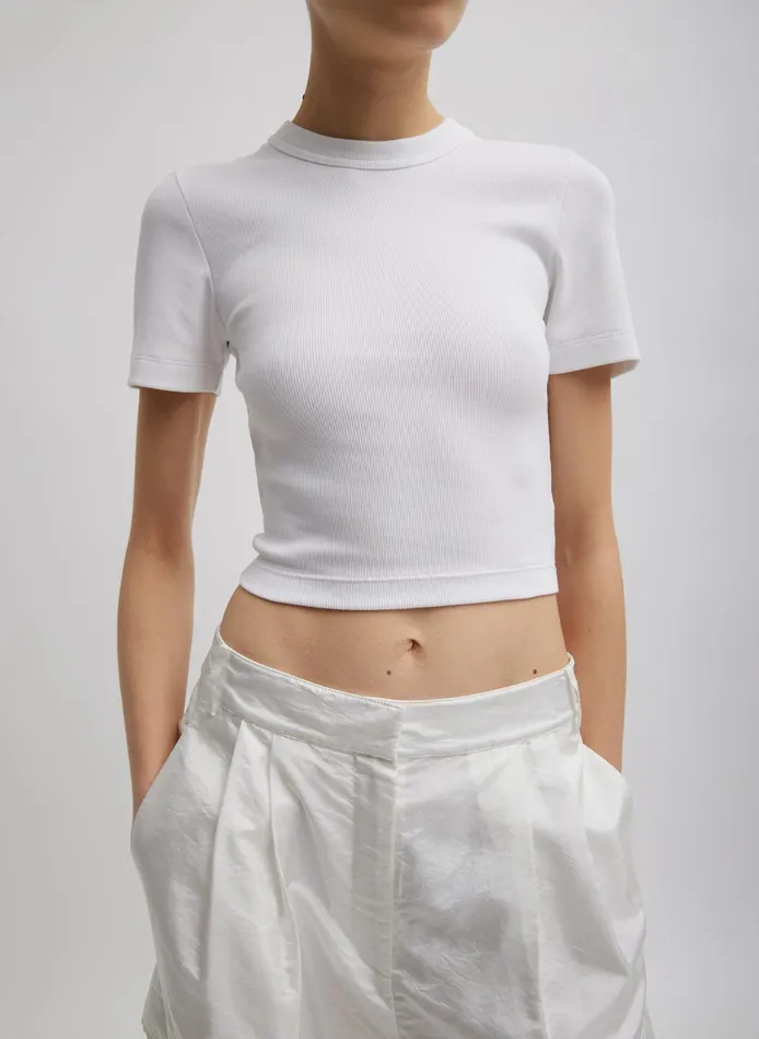 Tops Women Tibi Ribbed Cropped Baby TShirt