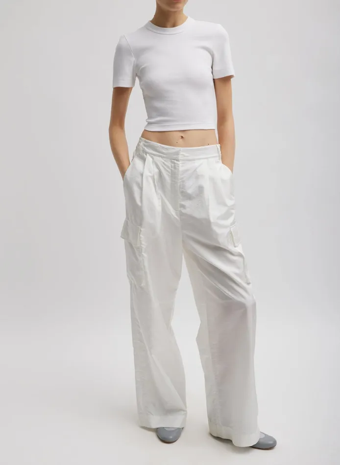 Tops Women Tibi Ribbed Cropped Baby TShirt