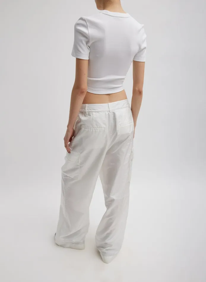 Tops Women Tibi Ribbed Cropped Baby TShirt