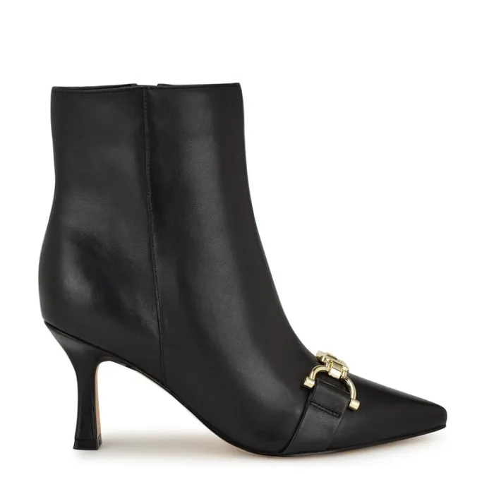 Trotte Dress Booties Black Leather Women Nine West Boots and Booties