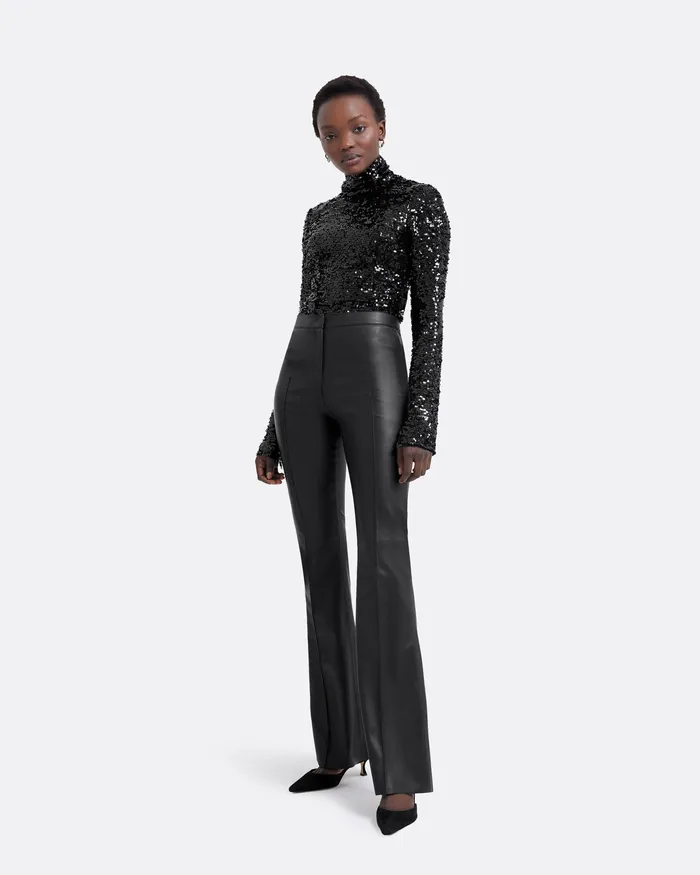 Trousers Alexa Black Vegan Leather Trousers Black 8211 Safiyaa Women