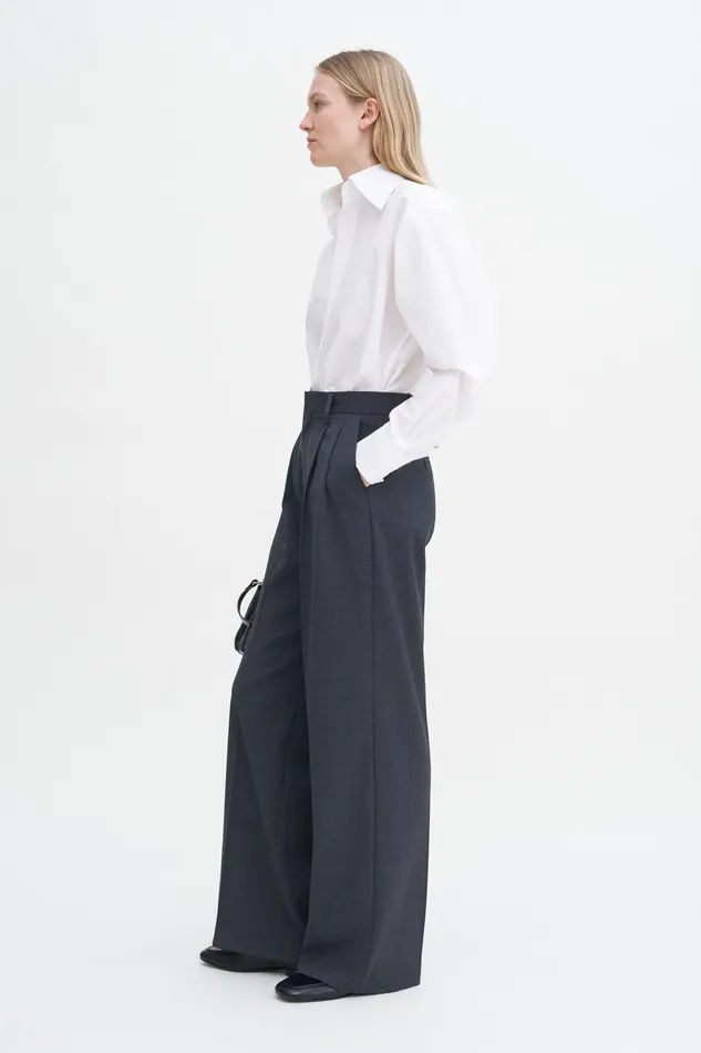 Trousers Women filippak Darcey Wool Trousers Dk Grey Mel