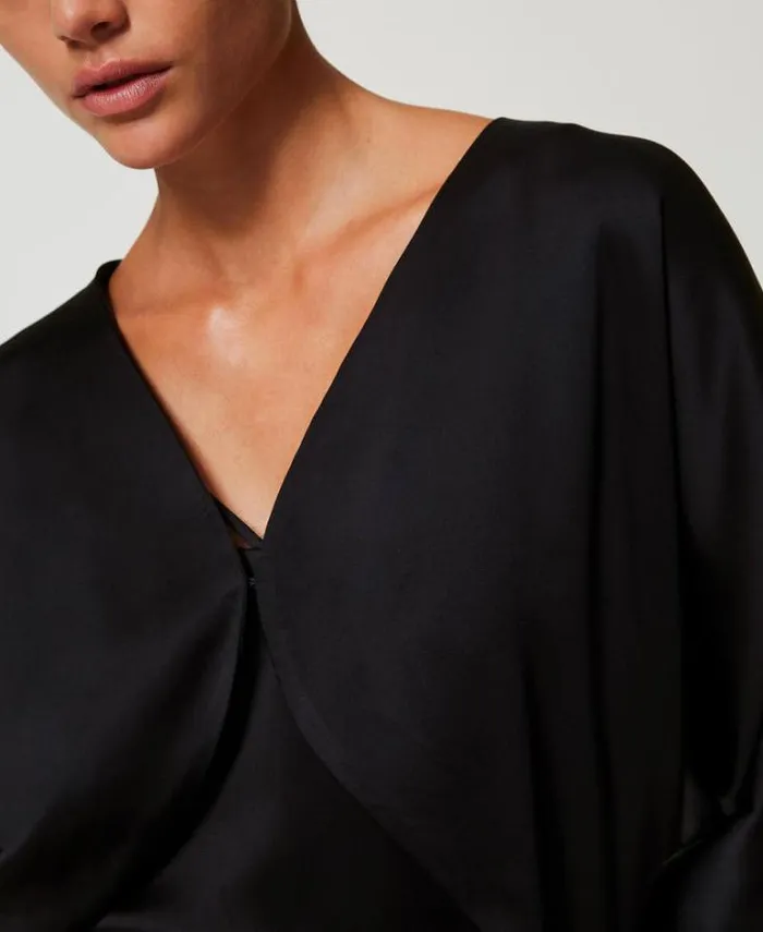 Twinset Blazers Satin Shrug Black 8211 Clothing