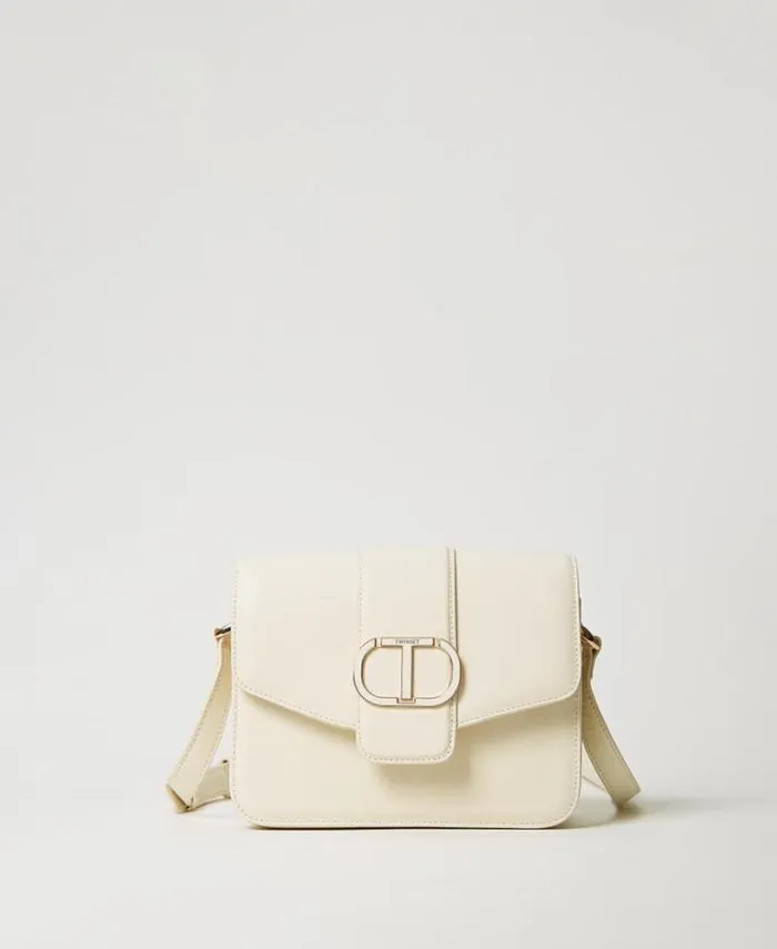 Twinset Cross Body Bags Amie Leather Shoulder Bag Ivory 8211 Bags