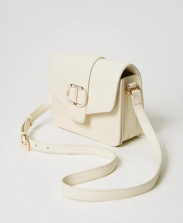 Twinset Cross Body Bags Amie Leather Shoulder Bag Ivory 8211 Bags