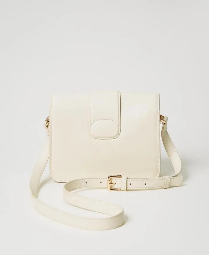 Twinset Cross Body Bags Amie Leather Shoulder Bag Ivory 8211 Bags