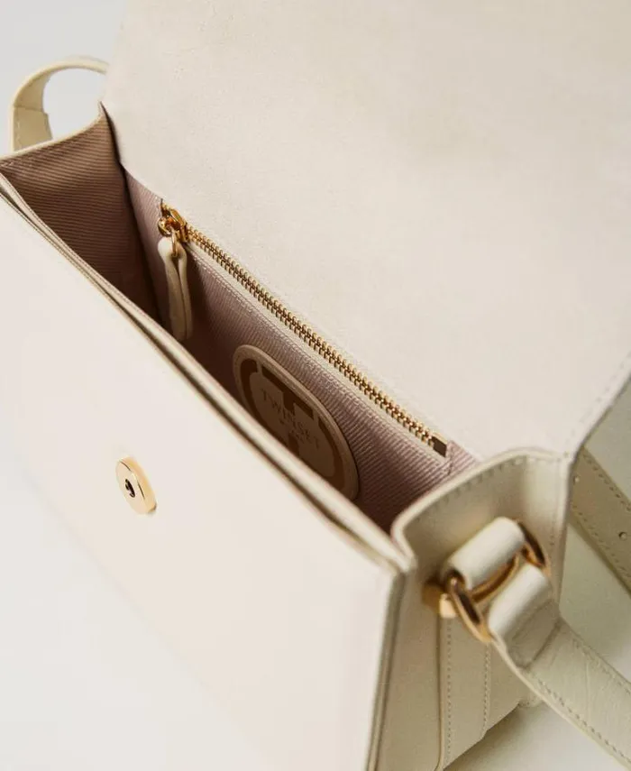 Twinset Cross Body Bags Amie Leather Shoulder Bag Ivory 8211 Bags