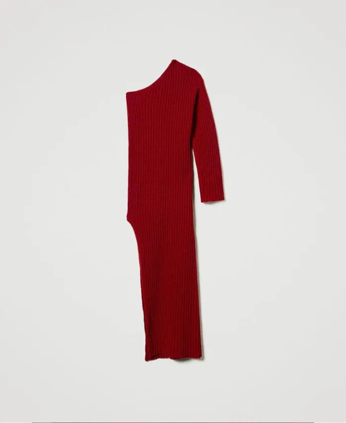 Twinset Elegant Dresses 039Alice039 Long Knit Dress Venetian Red 8211 Clothing