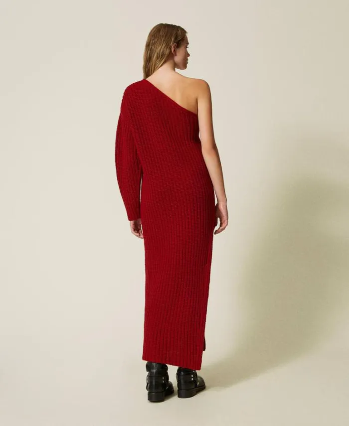 Twinset Elegant Dresses 039Alice039 Long Knit Dress Venetian Red 8211 Clothing