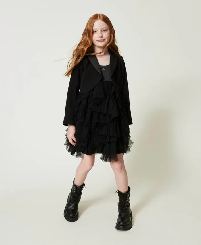 Twinset Jackets And Outerwear Flannel Spencer Jacket Black 8211 Girl