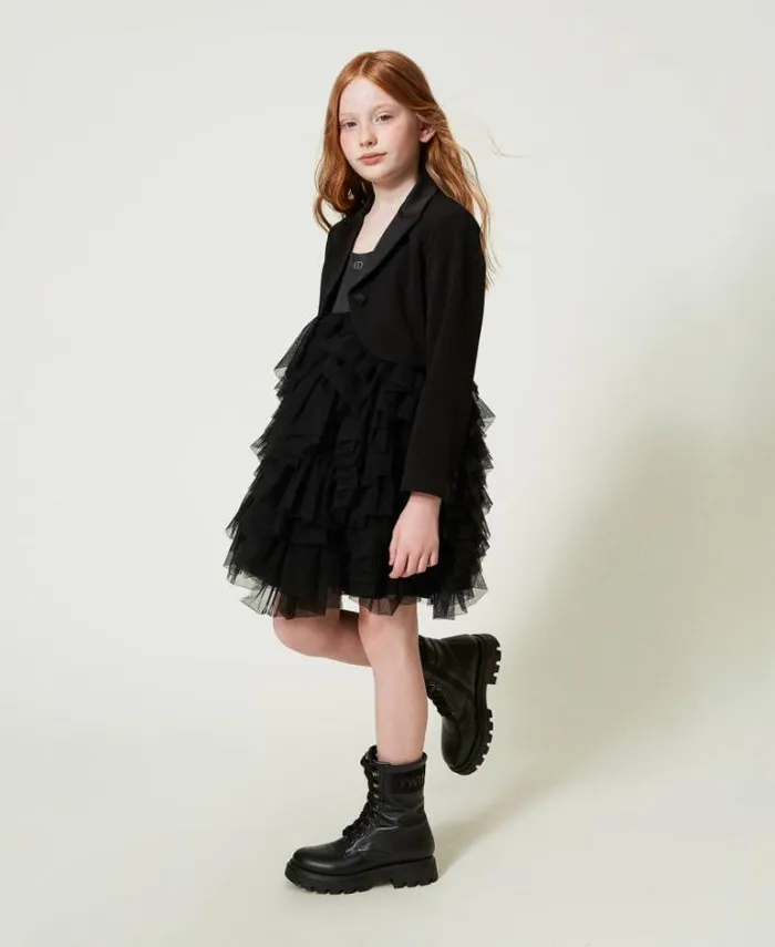 Twinset Jackets And Outerwear Flannel Spencer Jacket Black 8211 Girl