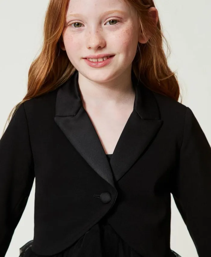 Twinset Jackets And Outerwear Flannel Spencer Jacket Black 8211 Girl