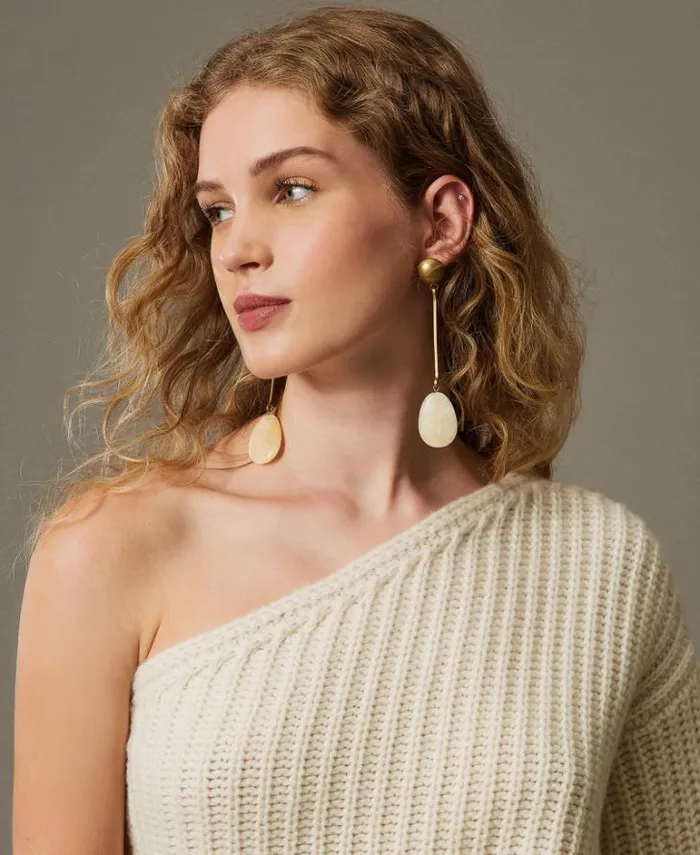 Twinset Jewellery Metal Earring With Stone Ochre Yellow 8211 Accessories