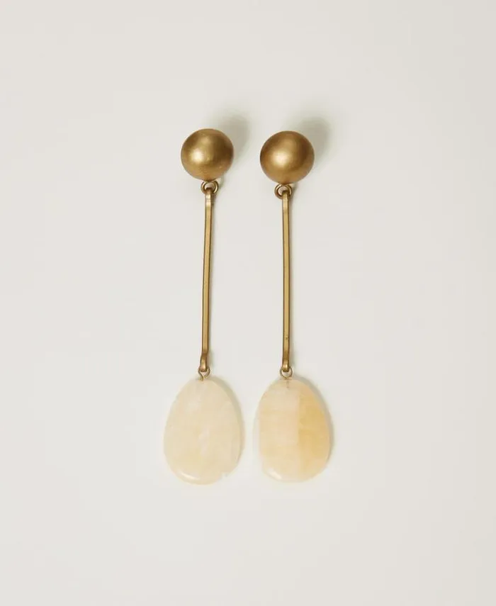 Twinset Jewellery Metal Earring With Stone Ochre Yellow 8211 Accessories