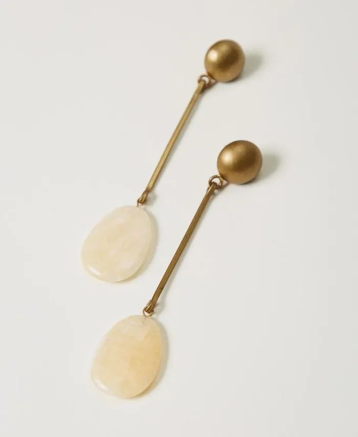 Twinset Jewellery Metal Earring With Stone Ochre Yellow 8211 Accessories