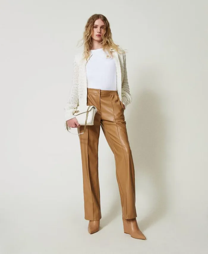 Twinset Jumpers And Cardigans Openwork Cardigan With Sequins White Snow 8211 Clothing