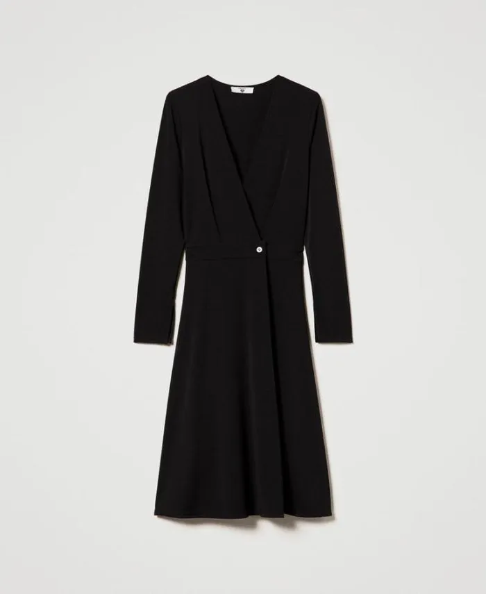 Twinset Midi Dresses Crpe Jersey Midi Dress Black 8211 Clothing