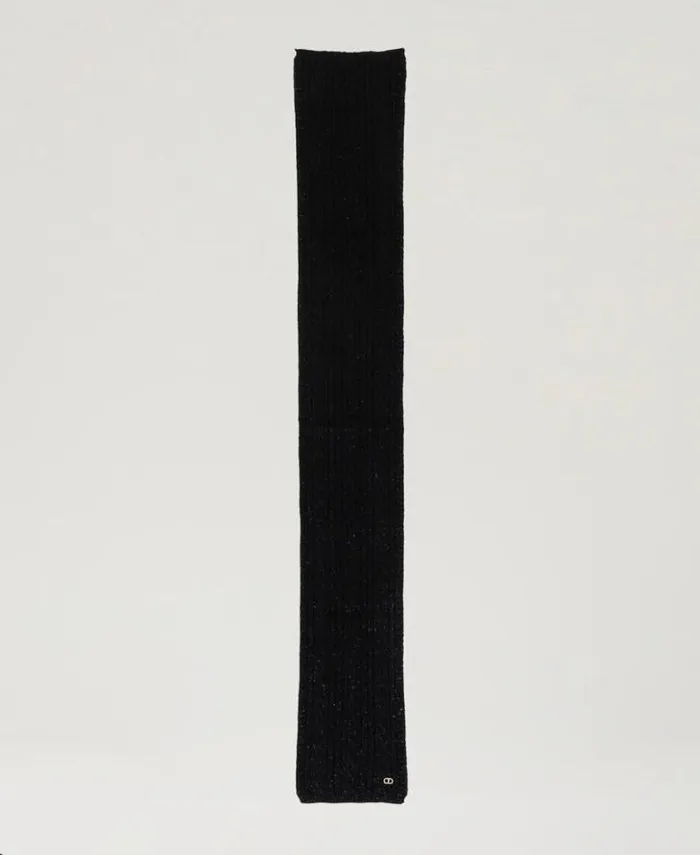 Twinset Scarves Cable Knit Scarf With Lurex Black 8211 Accessories