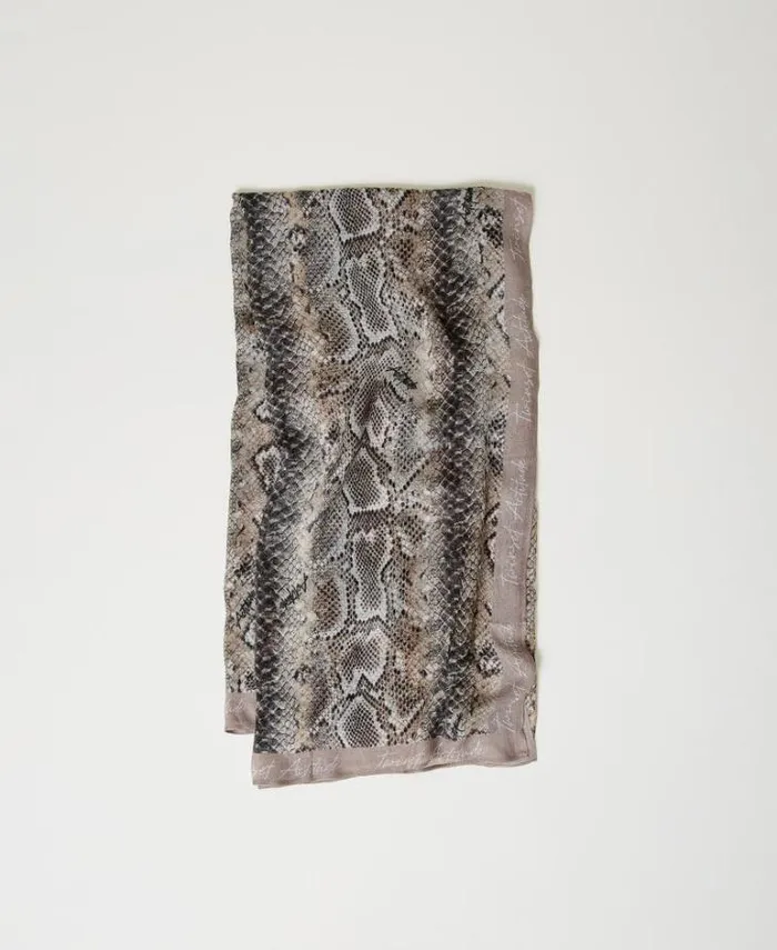 Twinset Scarves Georgette Kefiah With Snake Print Soft Snake Print 8211 Accessories