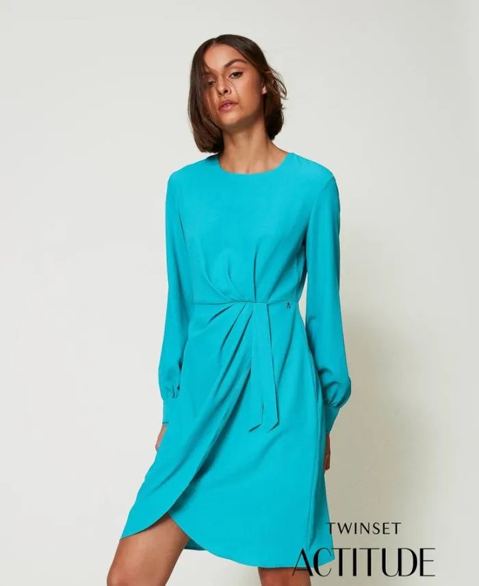 Twinset Short Dresses Recycled Crpe De Chine Short Dress Tropical Emerald Green 8211 Clothing Twinset Short Dresses Recycled Crpe De Chine Short Dress Tropical Emerald Green 8211 Clothing