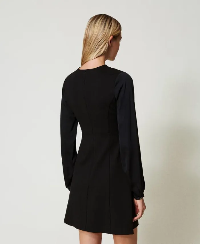 Twinset Short Dresses Short Dress With Bow And Oval T Black 8211 Clothing