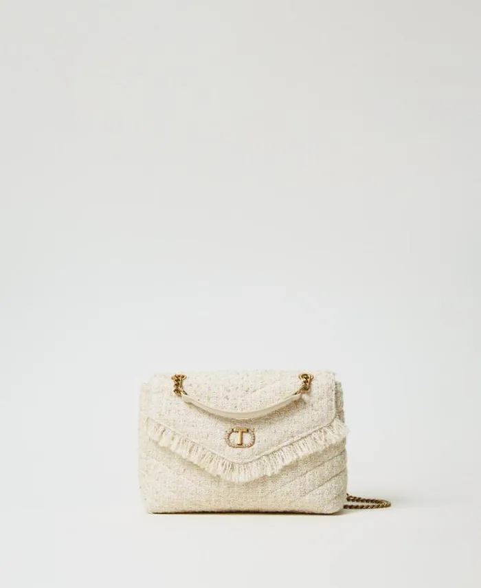 Twinset Shoulder Bags 039Dreamy039 Medium Tweed Shoulder Bag Old White 8211 Bags