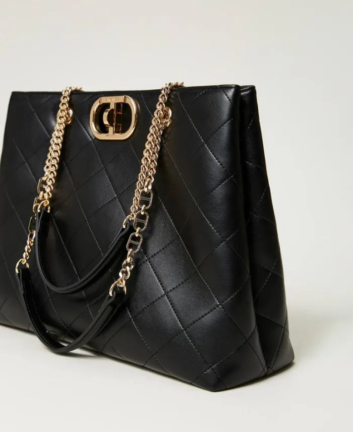 Twinset Shoulder Bags Shopper Bag With Oval T Closure Black 8211 Bags