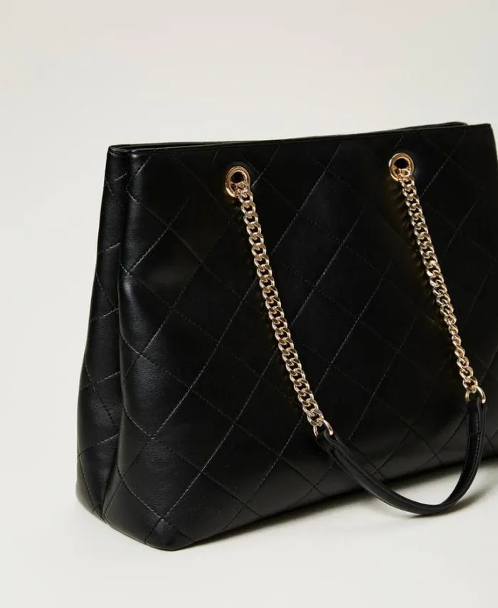Twinset Shoulder Bags Shopper Bag With Oval T Closure Black 8211 Bags