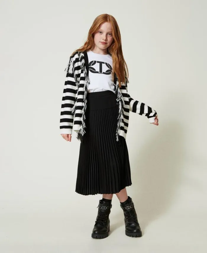 Twinset Skirts Pleated Crpe De Chine Long Skirt Black 8211 Girl