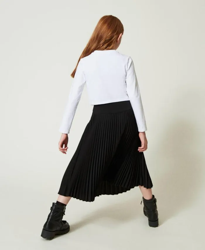 Twinset Skirts Pleated Crpe De Chine Long Skirt Black 8211 Girl