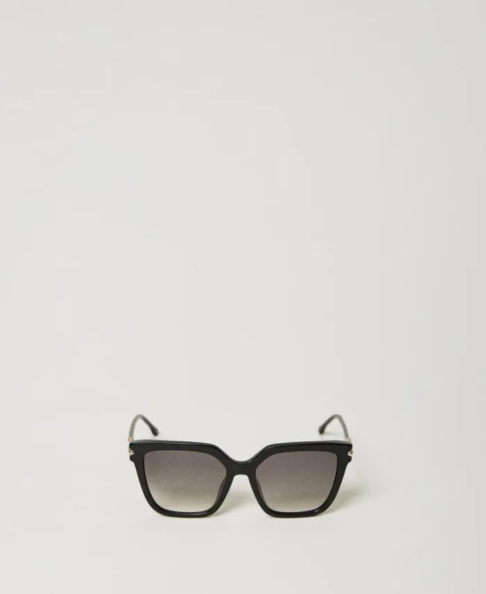 Twinset Sunglasses Geometric Sunglasses With Logo Shiny Black 8211 Accessories