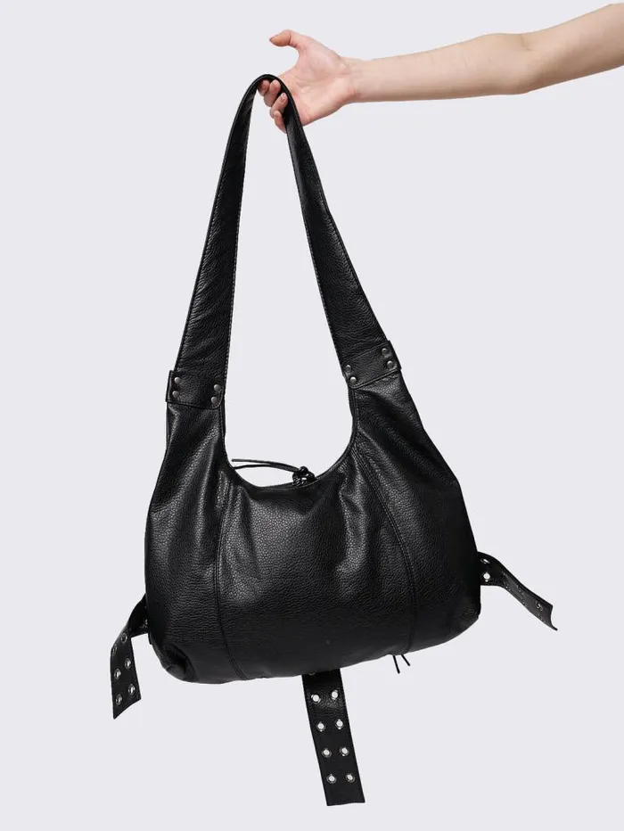 Unchained Black Faux Leather Shoulder Bag Women Minga London Bags Unchained Black Faux Leather Shoulder Bag Women Minga London Bags
