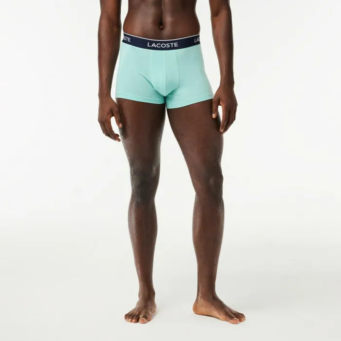 Underwear and Socks Men Lacoste Men039s 3Pack Trunks Dark Green Navy Blue Light Green Jci