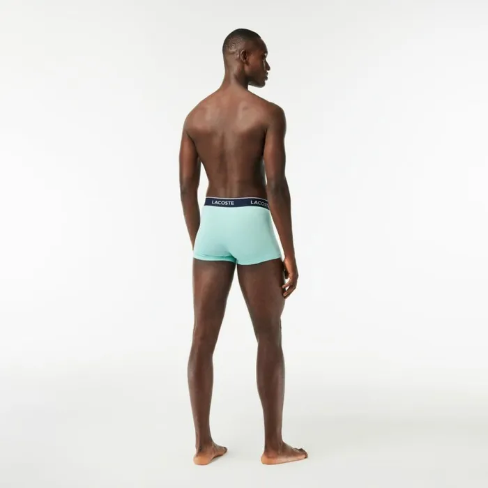 Underwear and Socks Men Lacoste Men039s 3Pack Trunks Dark Green Navy Blue Light Green Jci