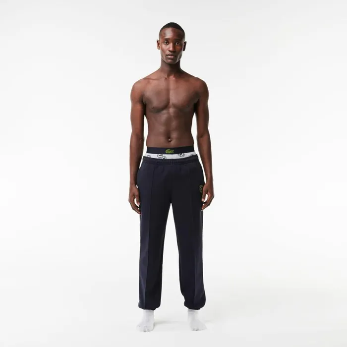 Underwear and Socks Men Lacoste Men039s Stretch Jersey Print Trunks Grey Chine White W9d
