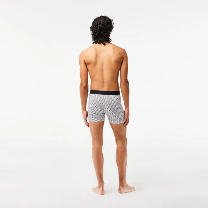 Underwear and Socks Men Lacoste Mens Lacoste X Netflix Jersey Boxers White Black Au8